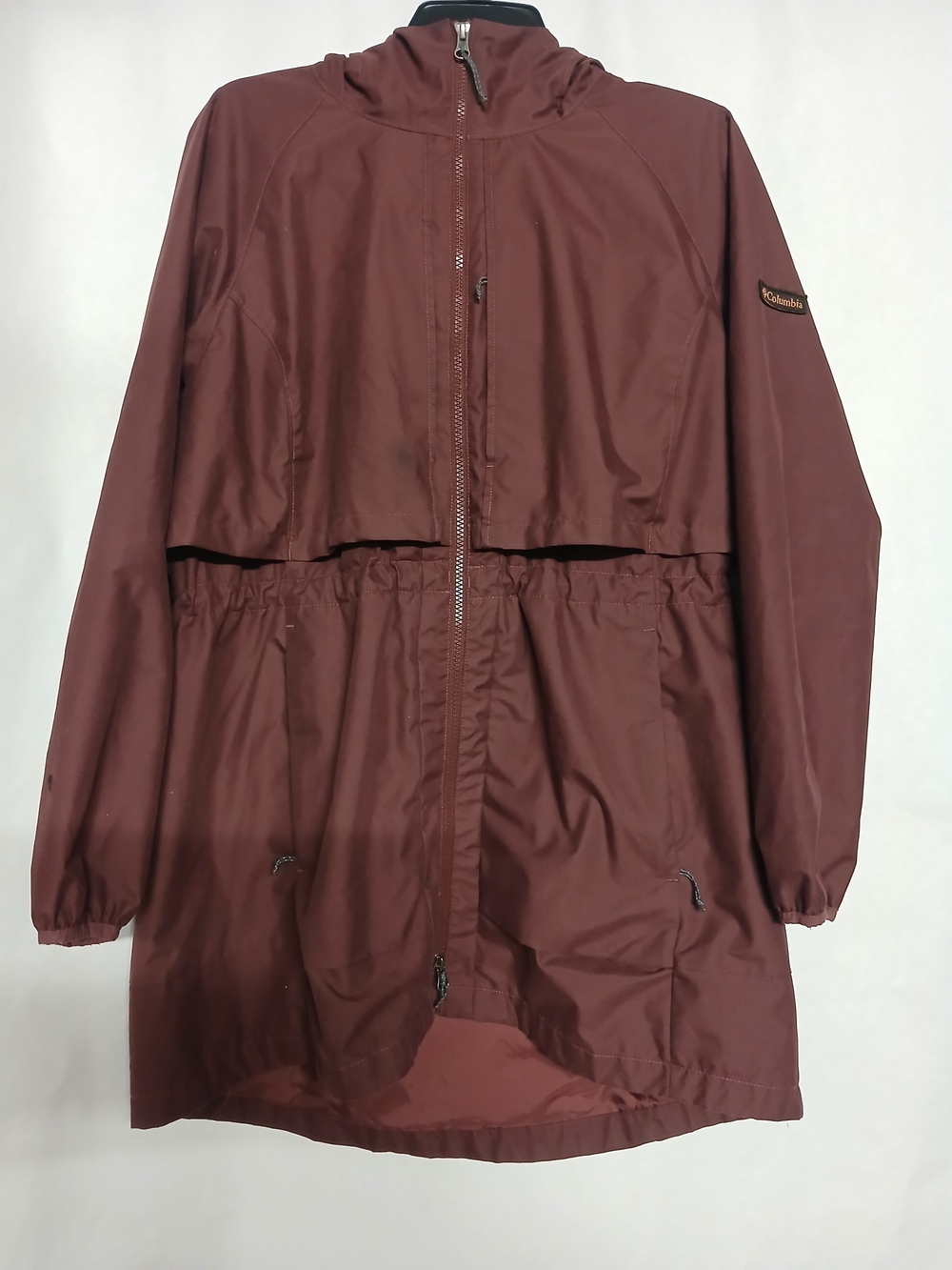 Columbia Women's Maroon Hooded Rain Jacket